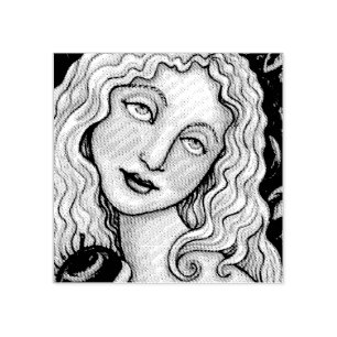 APPLE AND EVE FOLK ART, EDEN RUBBER STAMP *Custom