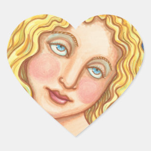 APPLE AND EVE FOLK ART STICKERS Heart SHEET