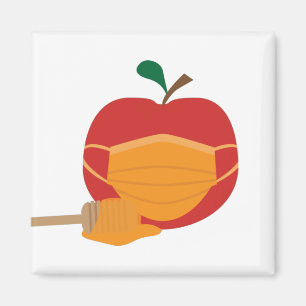 Apple and Honey with Orange Face Mask Magnet