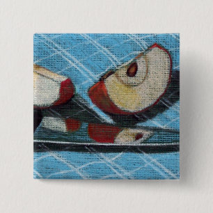 APPLE AND KNIFE ARTWORK 15 CM SQUARE BADGE