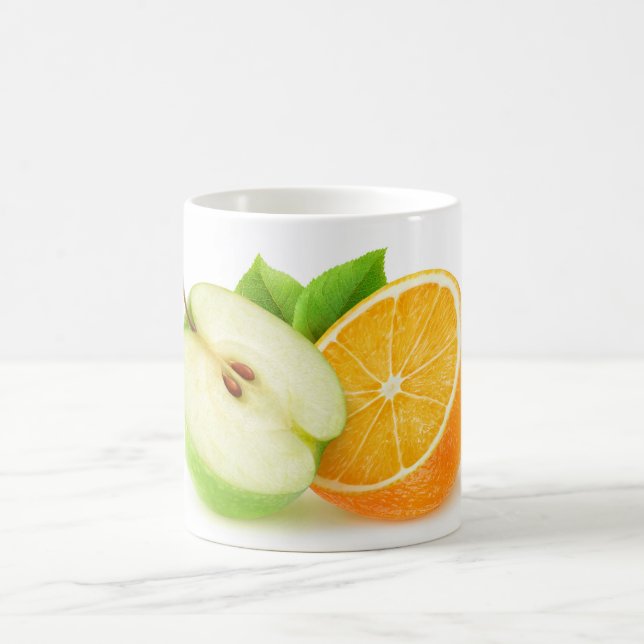 Apple and orange coffee mug (Center)