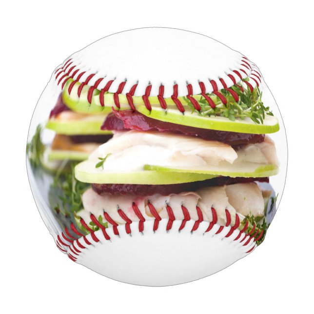 Apple and trout appetizer baseball (Front)