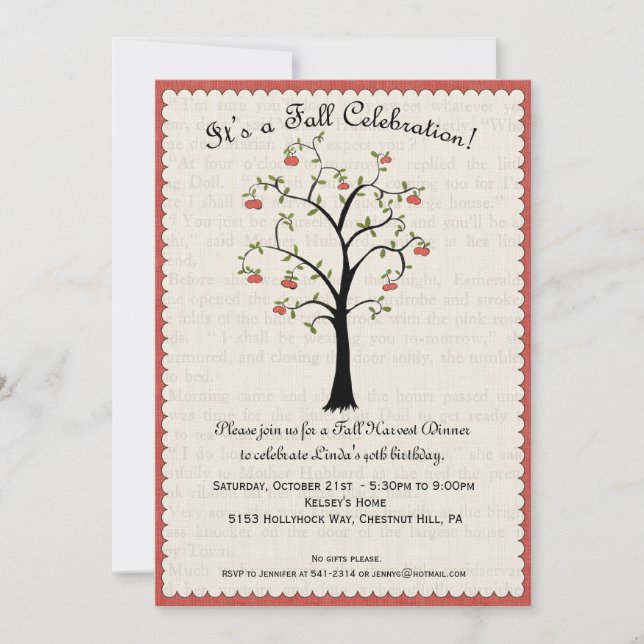 Apple / Apple Fall Celebration Invitation (Front)