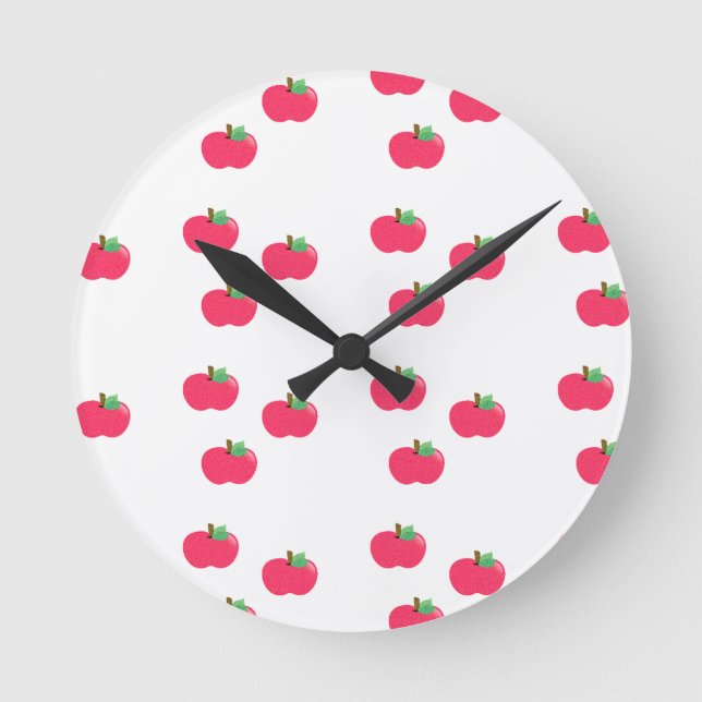 apple apples fruit food vine custom personalise round clock (Front)