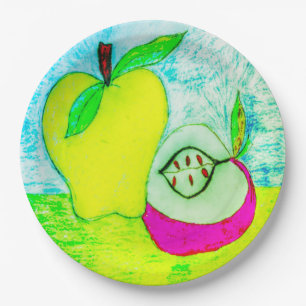 Apple Art Paper Plate