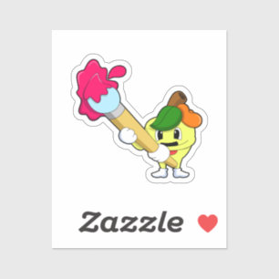 Apple as Painter with Paint brush