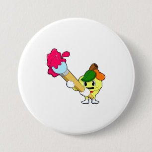 Apple as Painter with Paint brush 7.5 Cm Round Badge
