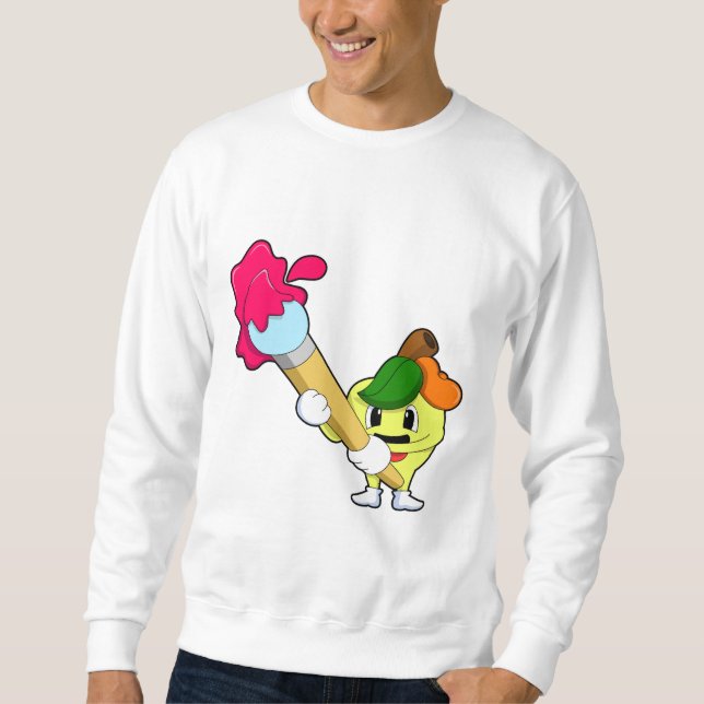 Apple as Painter with Paint brush Sweatshirt (Front)