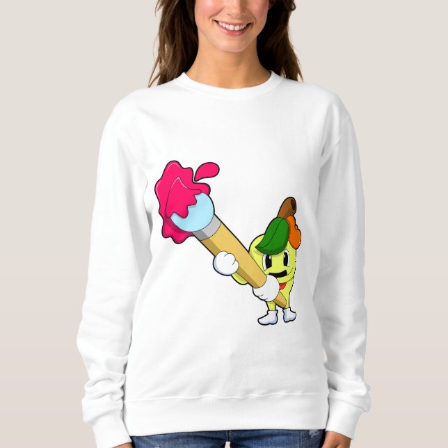 Apple as Painter with Paint brush Sweatshirt (Front)