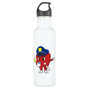 Apple as Police officer with Whistle & Baton 710 Ml Water Bottle
