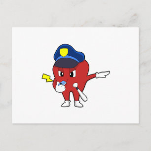 Apple as Police officer with Whistle & Baton Postcard