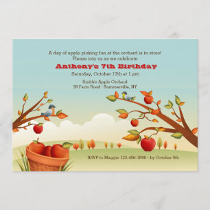 Apple Autumn Picking Invitation