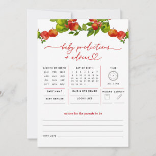 Apple Baby Predictions and Advice Baby Shower Game