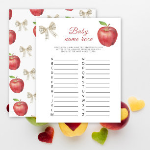 apple baby shower - Baby name race game