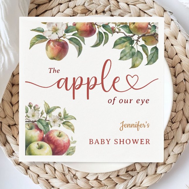 Apple Baby Shower Fall Gender Neutral Paper Napkin (Creator Uploaded)