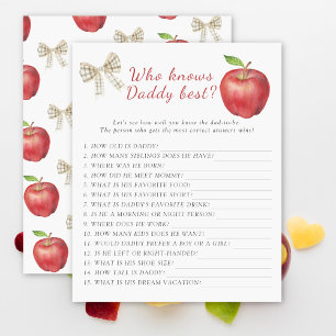 Apple baby shower Who knows daddy best game