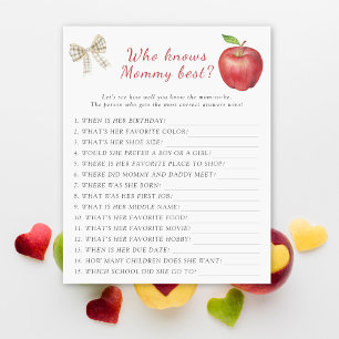 Apple baby shower Who knows mummy best game