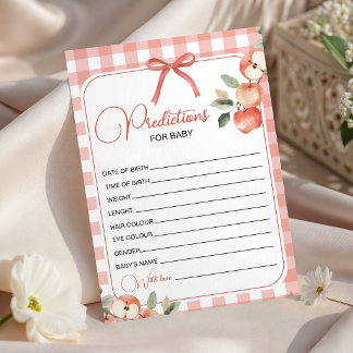 Apple Baby Shower Wishes Predictions Card