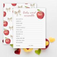 Apple baby shower Word scramble baby shower game