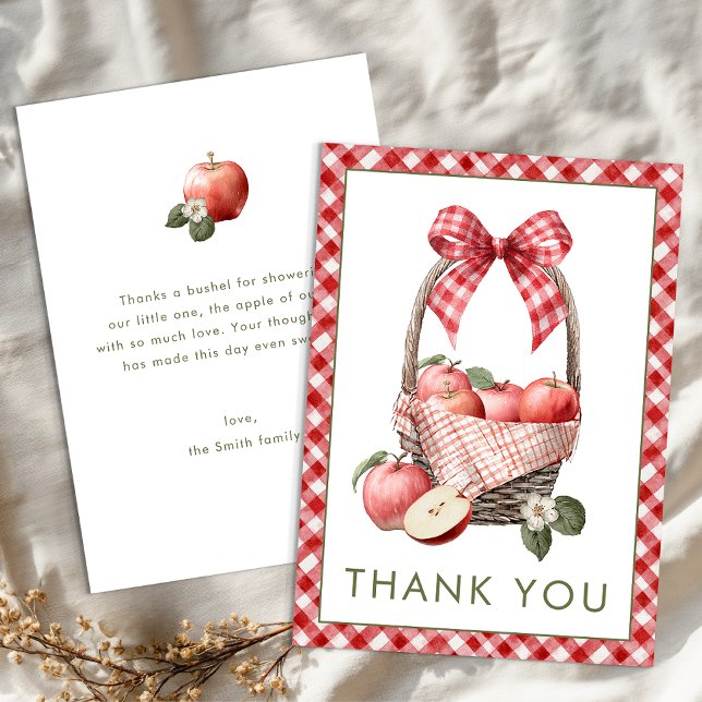 Apple Basket Baby Shower Thank You Card (Thank you card)