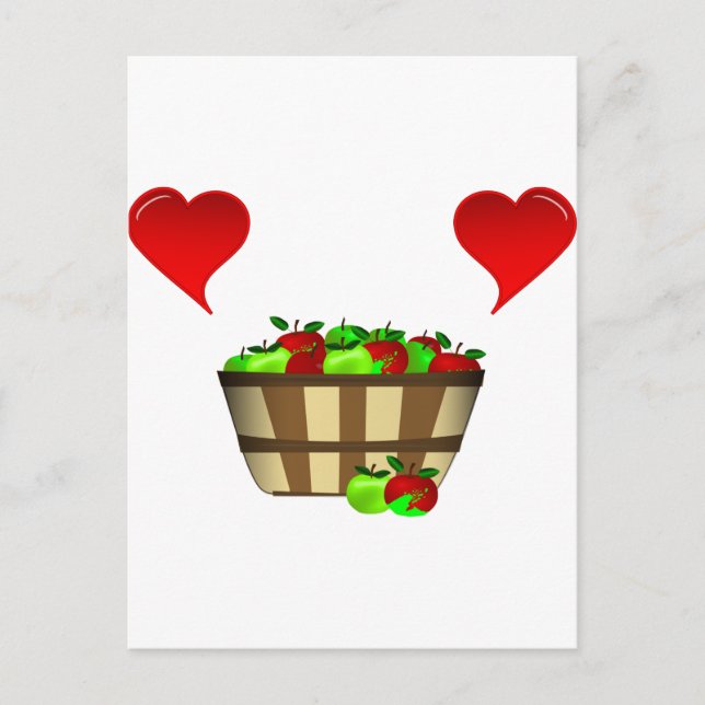 Apple Basket Love Postcard (Front)