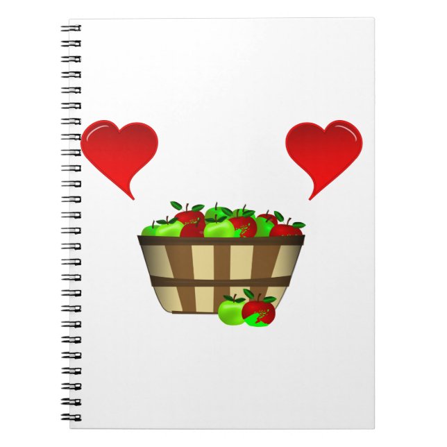 Apple Basket Love Spiral Notebook (Front)