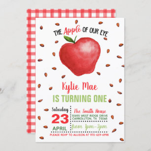 Apple Birthday Invitation - Apple of Our Eye