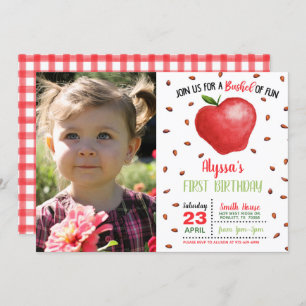 Apple Birthday Invitation w/Photo