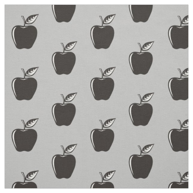 Apple Black Pattern Fabric (Swatch)