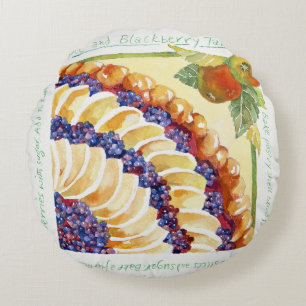 Apple blackberry tart 2014 round cushion