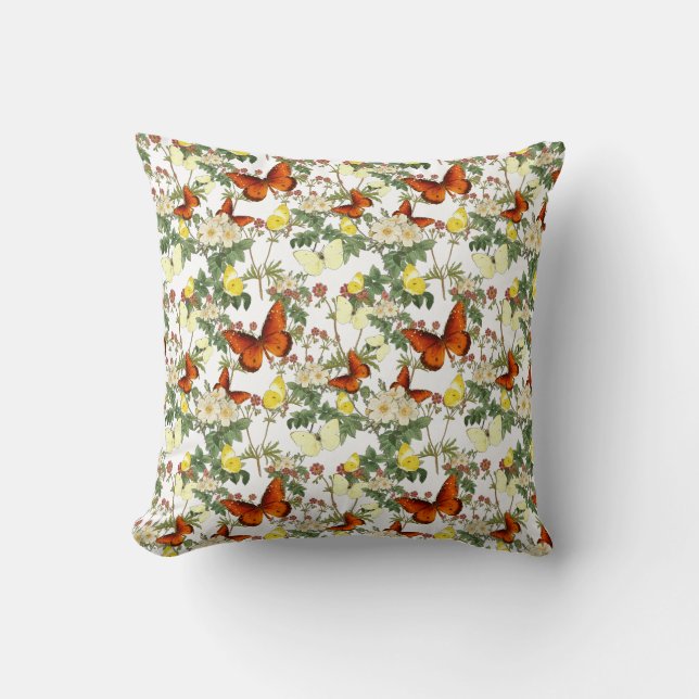 Apple blossom and Butterflies Heritage Images  Cushion (Front)
