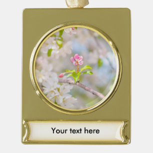 Apple blossom - Beauty Gold Plated Banner Ornament
