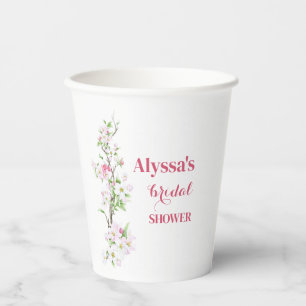 Apple Blossom Bridal Shower Personalised Paper Cups