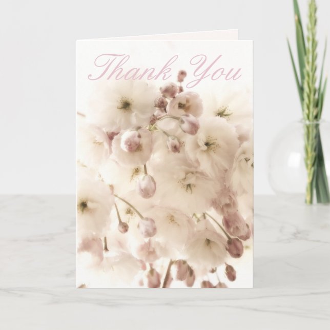 Apple Blossom Cloud Thank You Card (Front)