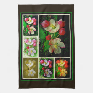 Apple Blossom Collage - Enhanced Digital Photo Tea Towel