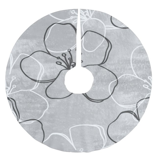 Apple Blossom Dream: Abstract Ornament Brushed Polyester Tree Skirt (Front)