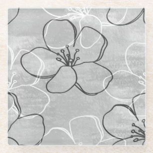 Apple Blossom Dream: Abstract Ornament Glass Coaster