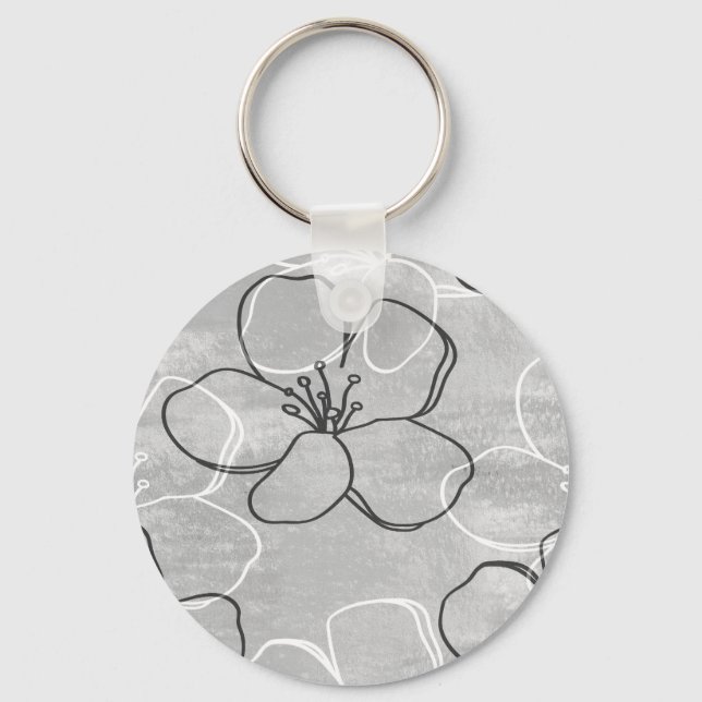 Apple Blossom Dream: Abstract Ornament Key Ring (Front)