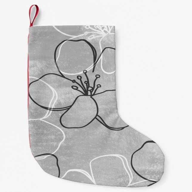 Apple Blossom Dream: Abstract Ornament Small Christmas Stocking (Front)