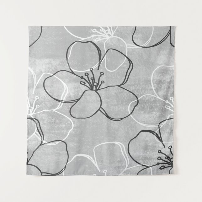 Apple Blossom Dream: Abstract Ornament Tapestry (Front)