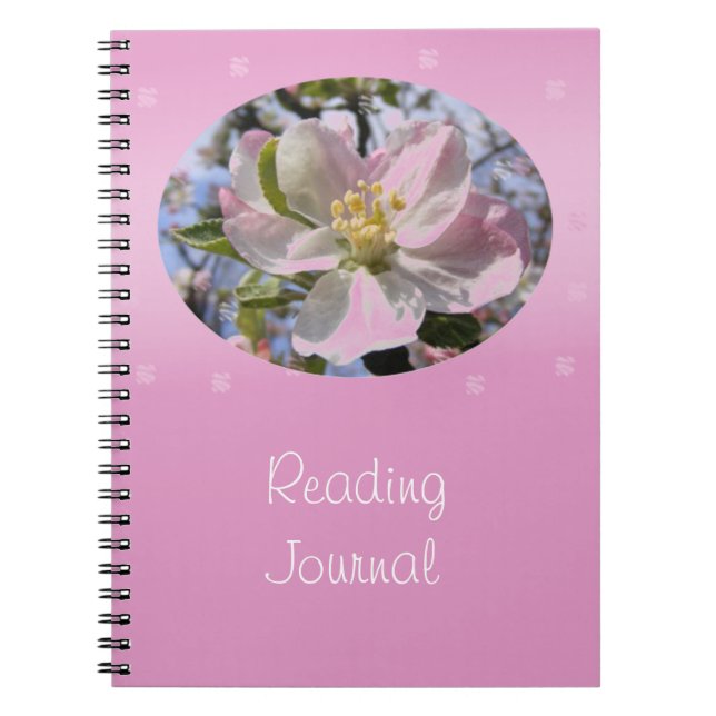 Apple Blossom Flower Reading Journal (Front)