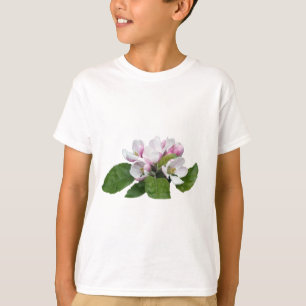 apple blossom flowers and green leaves T-Shirt