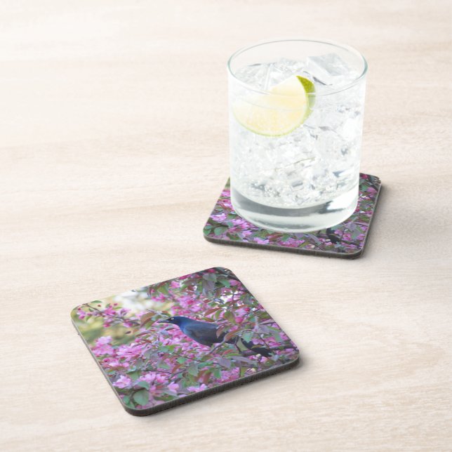 Apple Blossom Grackle Coaster (Right Side)