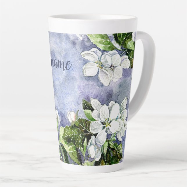 Apple blossom latte mug (Right Angle)