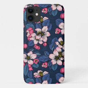 Apple blossom on a dark blue Case-Mate iPhone case