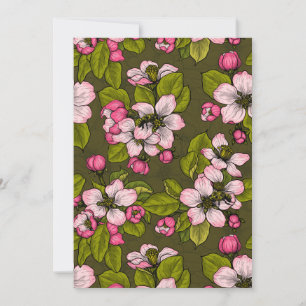 Apple blossom on dark green
