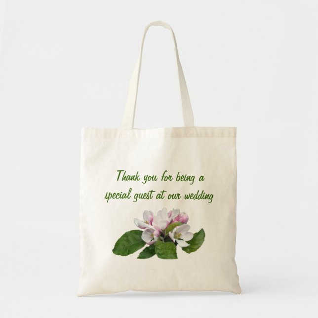 Apple blossom wedding favour thank you bag (Front)