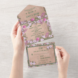 Apple blossom - Wedding Invitation all in one