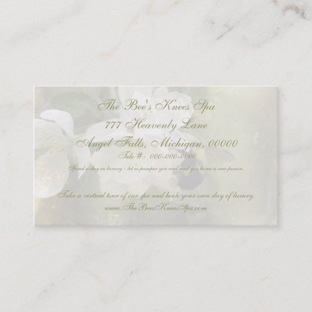 Apple Blossoms and Bumblebee Business Card (Front)