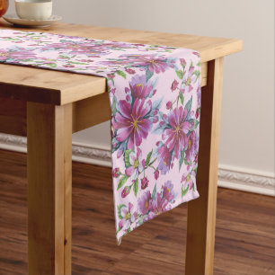 Apple Blossoms and Greenery Long Table Runner